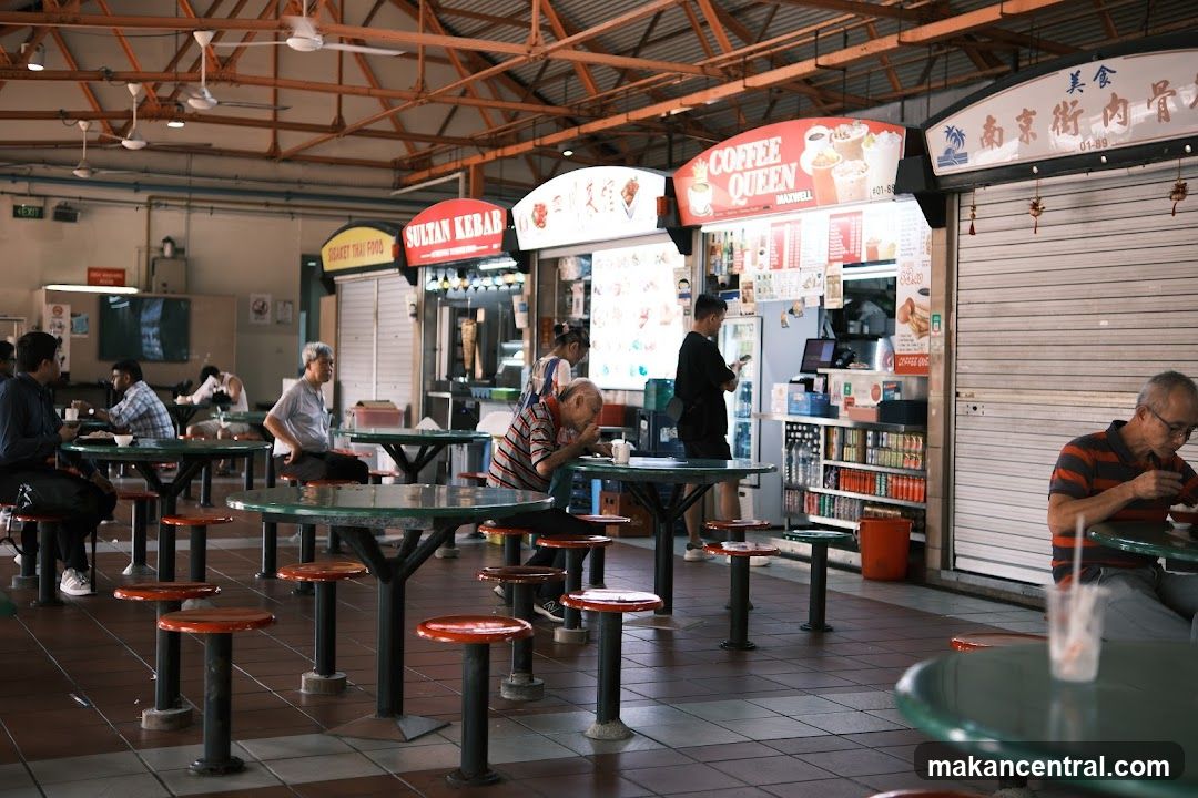 Indoor food court with multiple stalls