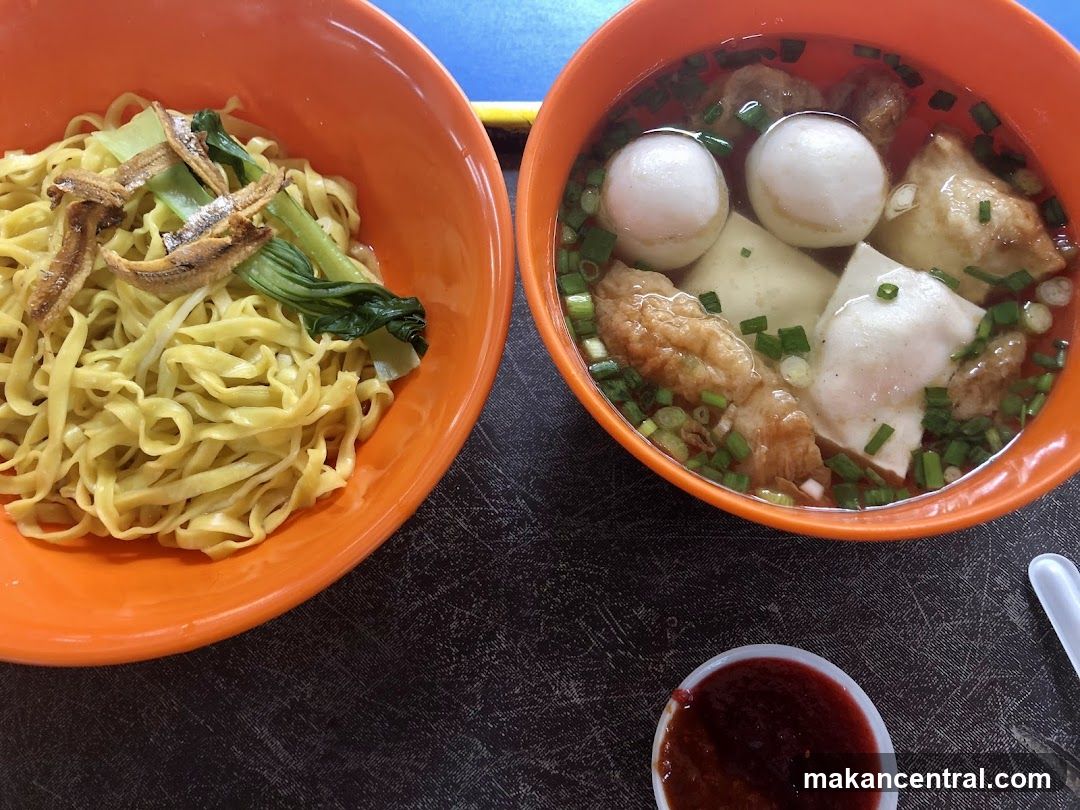 Food served in orange bowls