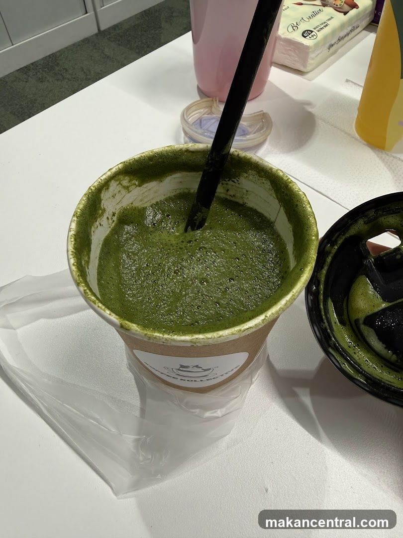 Matcha beverage on table