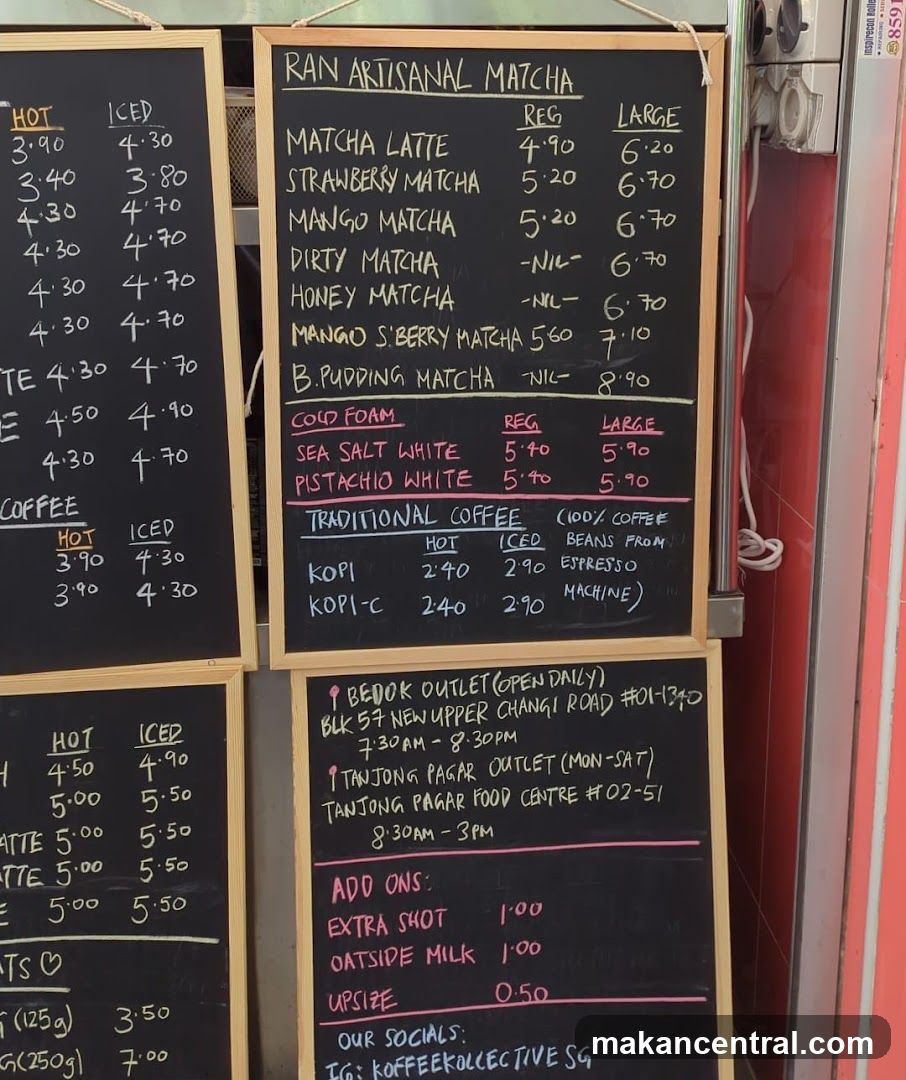 RAN Artisanal Matcha Menu Board