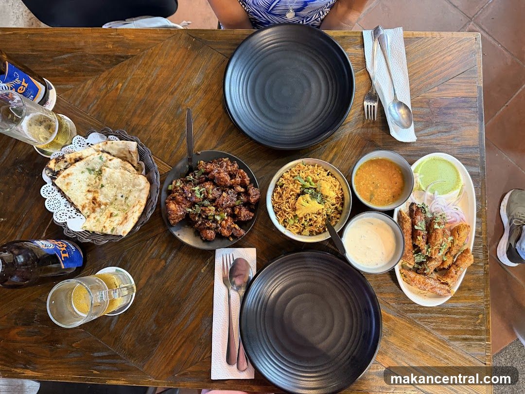 Table with Indian food