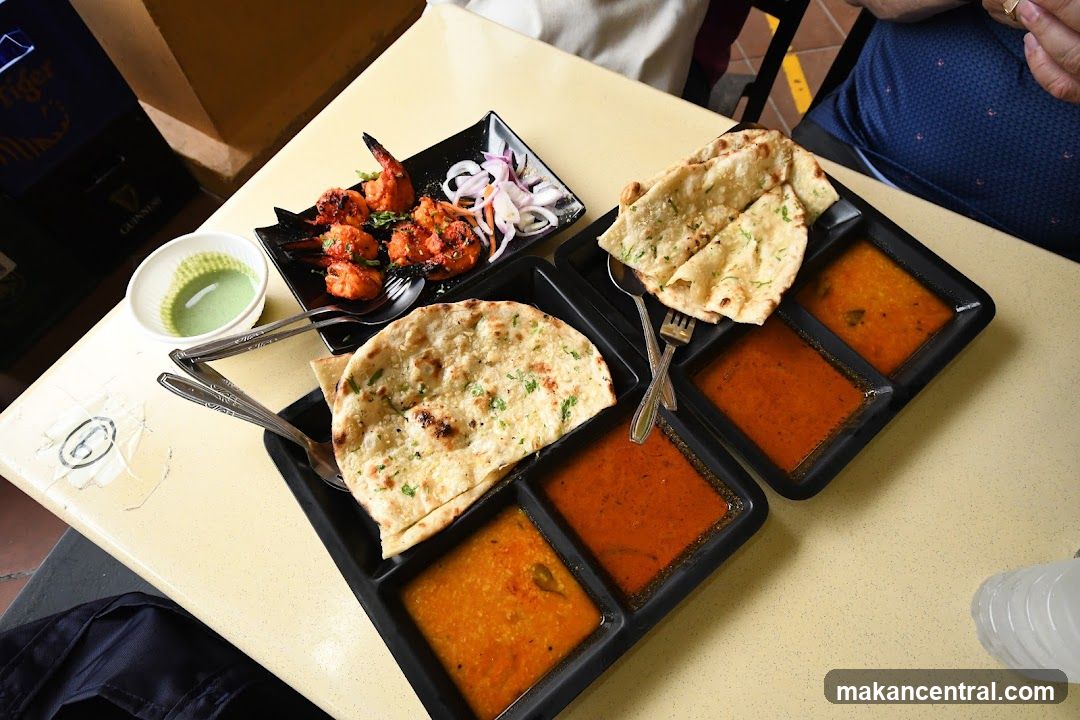 Indian meal served at a restaurant