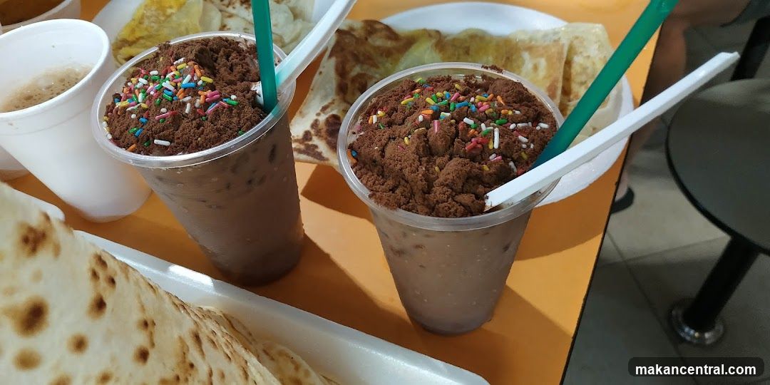 Chocolate drinks and Roti Canai