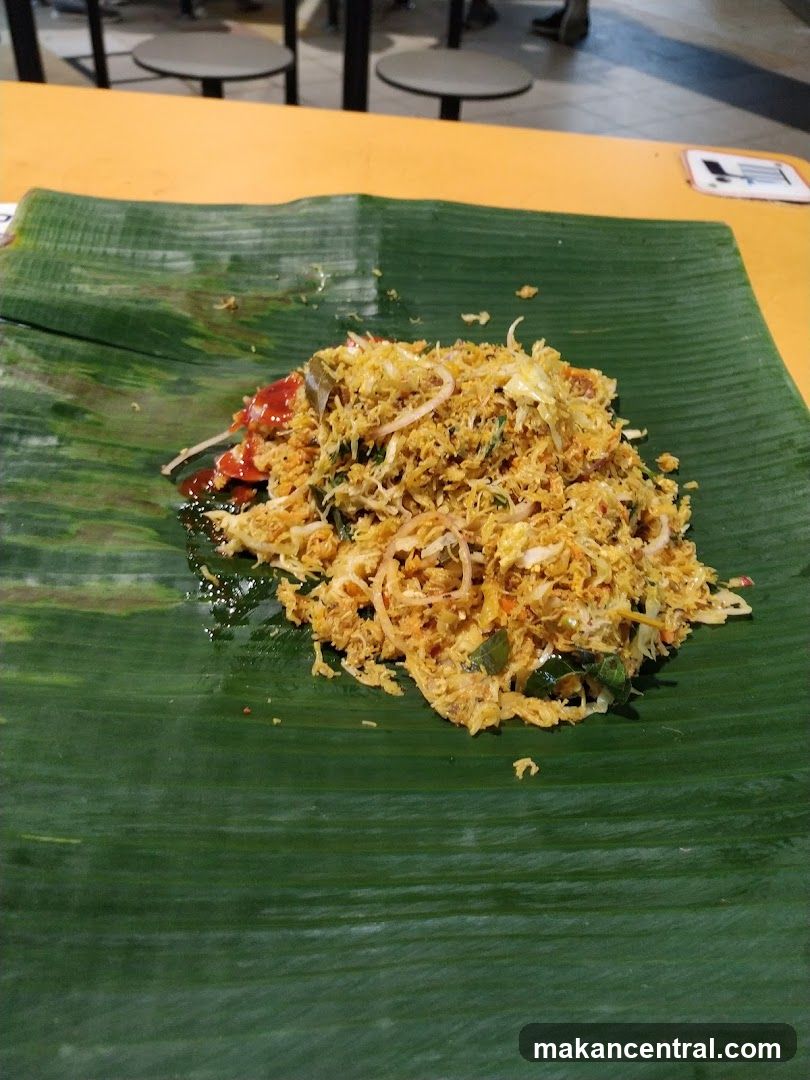 Food served on banana leaf