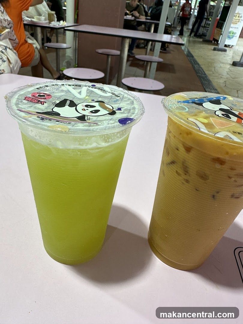 Two drinks on a table