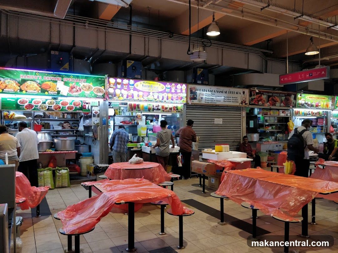 Food stalls in a market