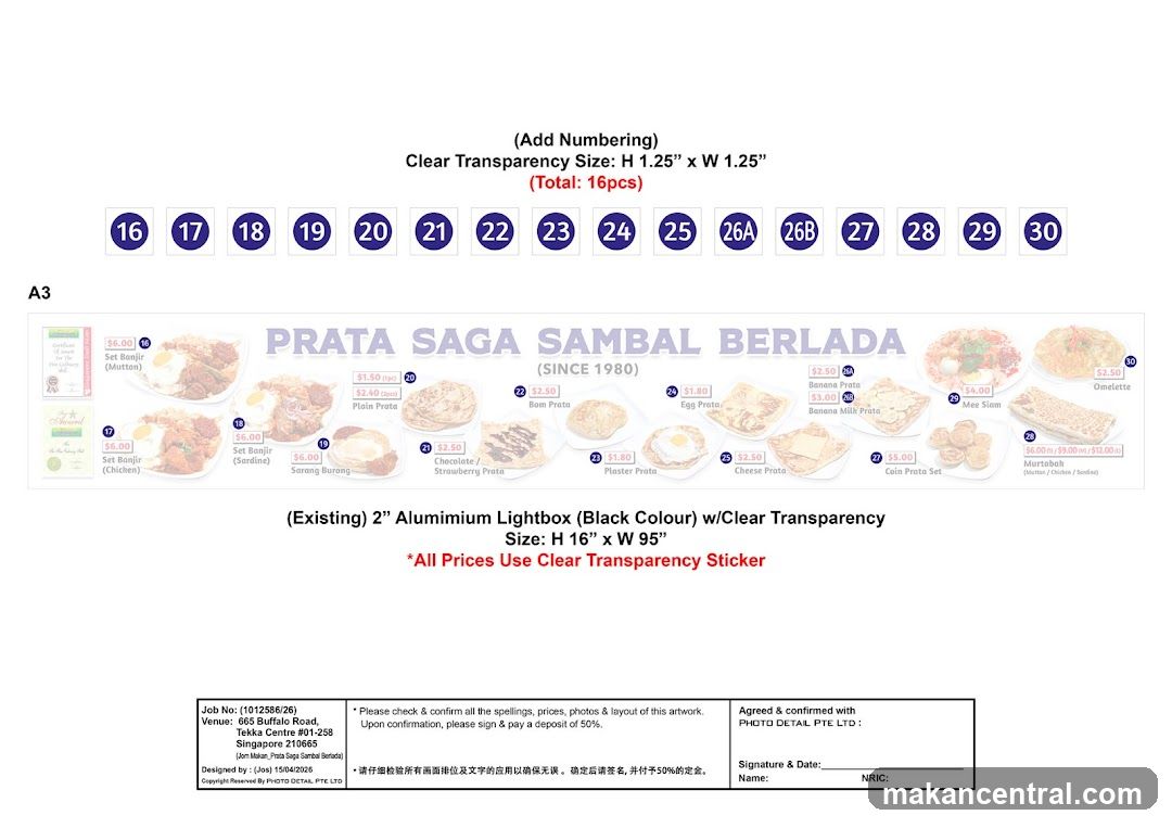Prata Saga Sambal Berlada Menu Artwork