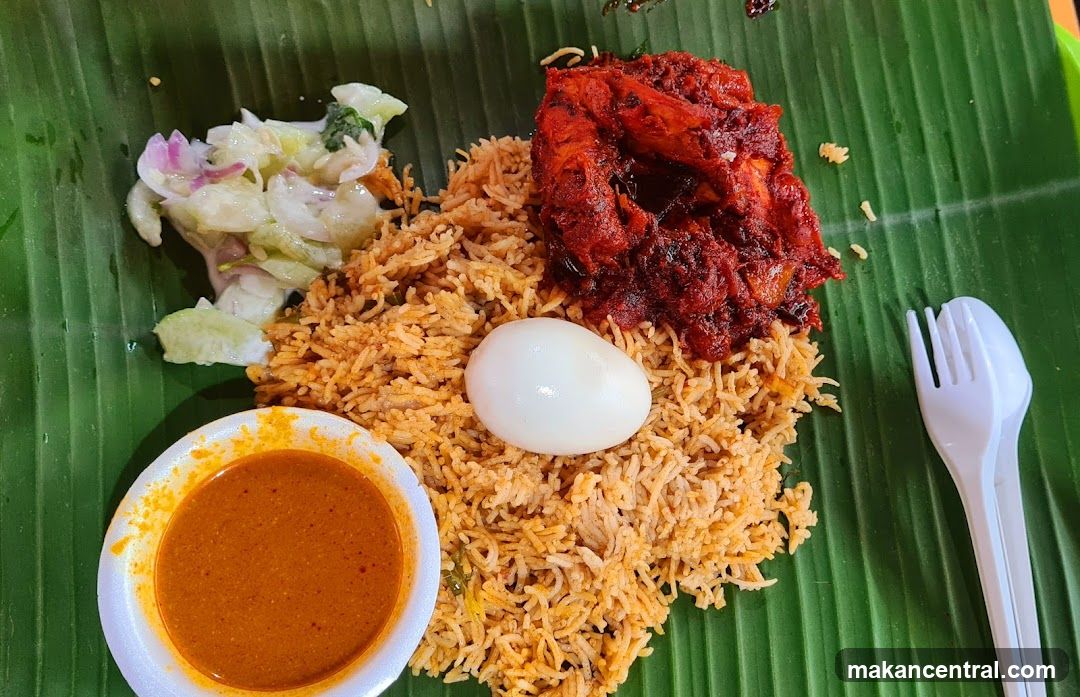 Chicken Biryani with Egg and Salad