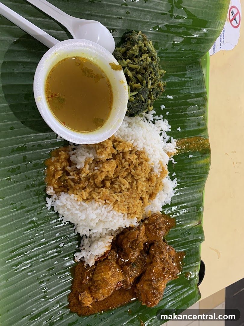 Indian Meal on Banana Leaf