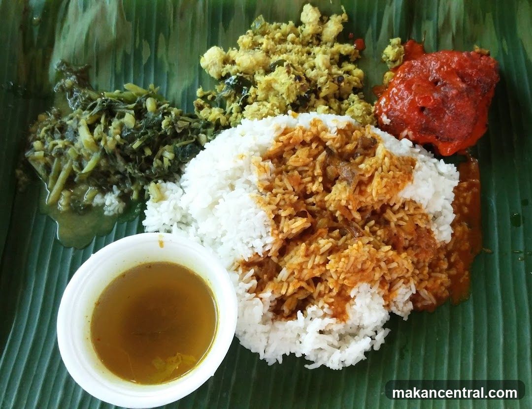 Indian Meal on Banana Leaf