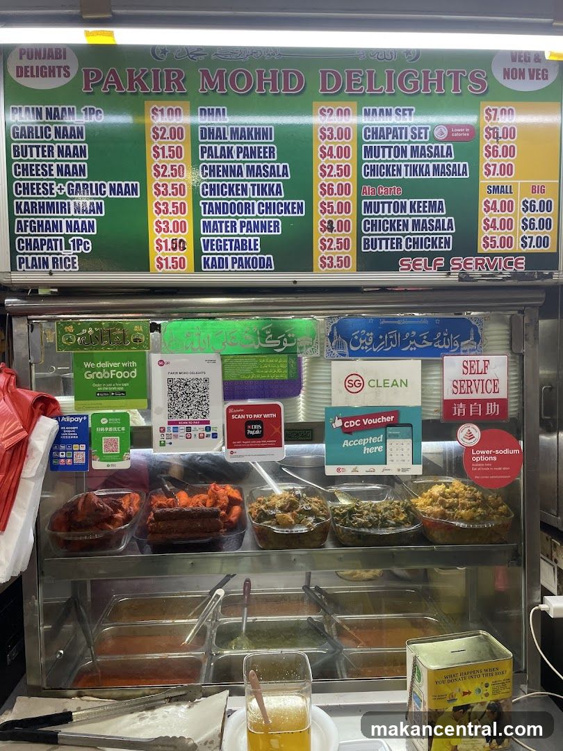 Pakir Mohd Delights Menu and Food Display