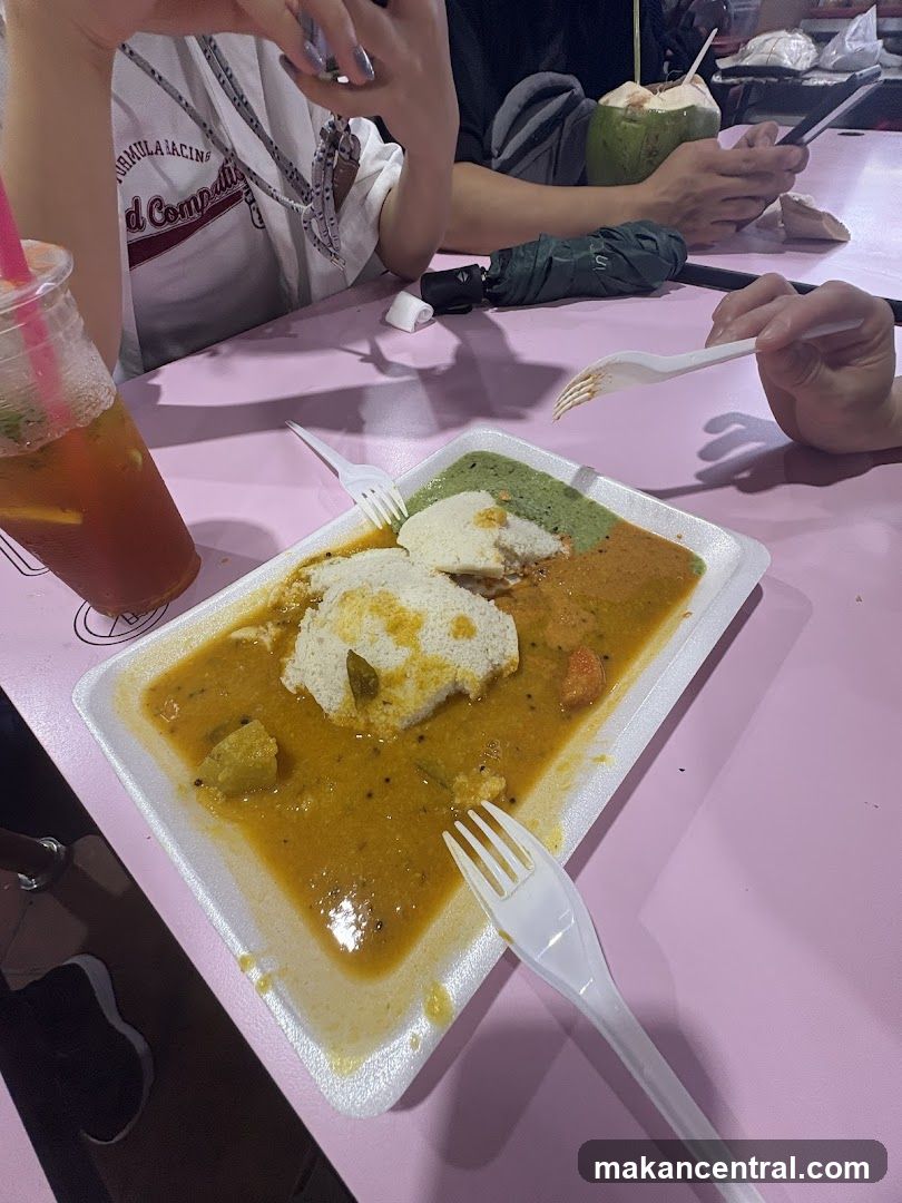 Idli with Sambar and Chutney