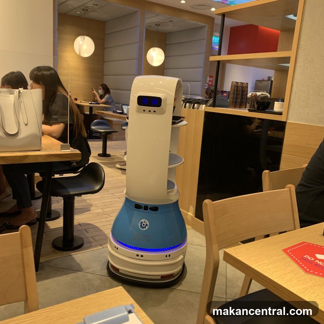 Restaurant Interior with Service Robot
