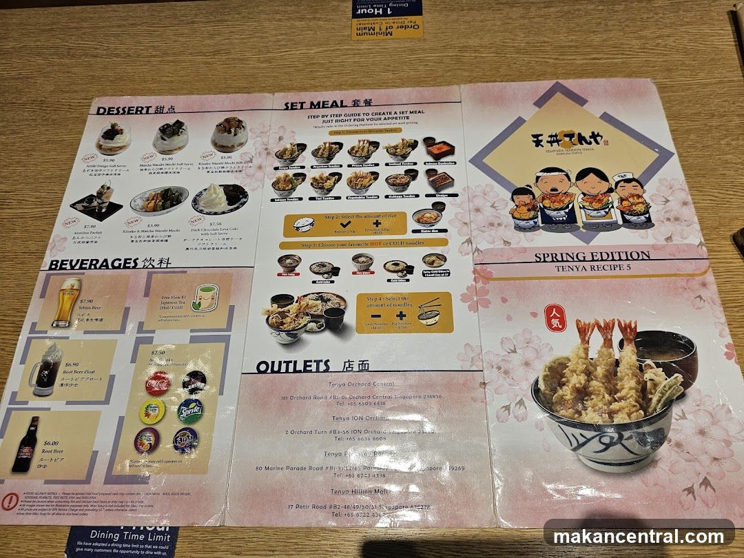 Tenya Spring Edition Menu