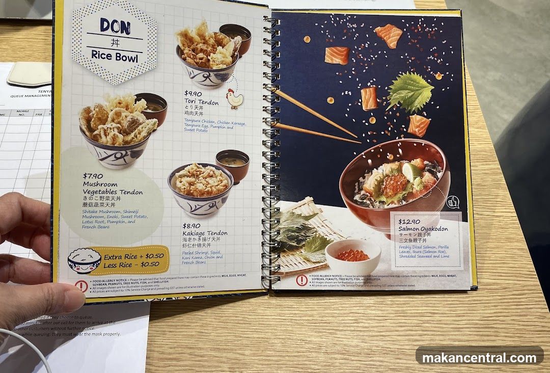 DON Rice Bowl Menu