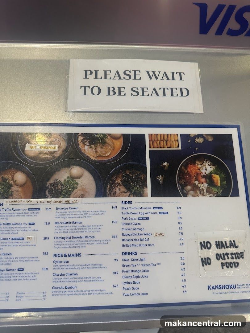 Kansoku Ramen Bar Menu