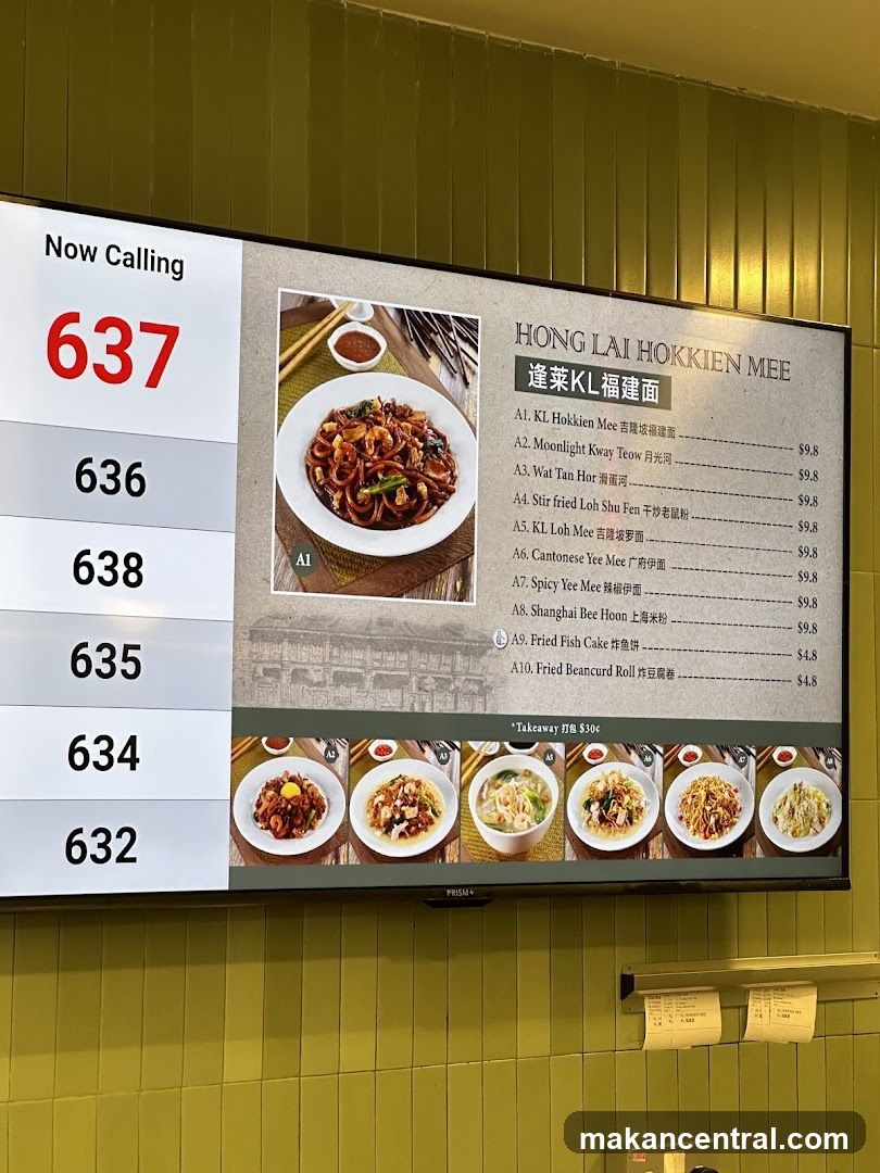 Hokkien Mee Menu and Calling Number Display