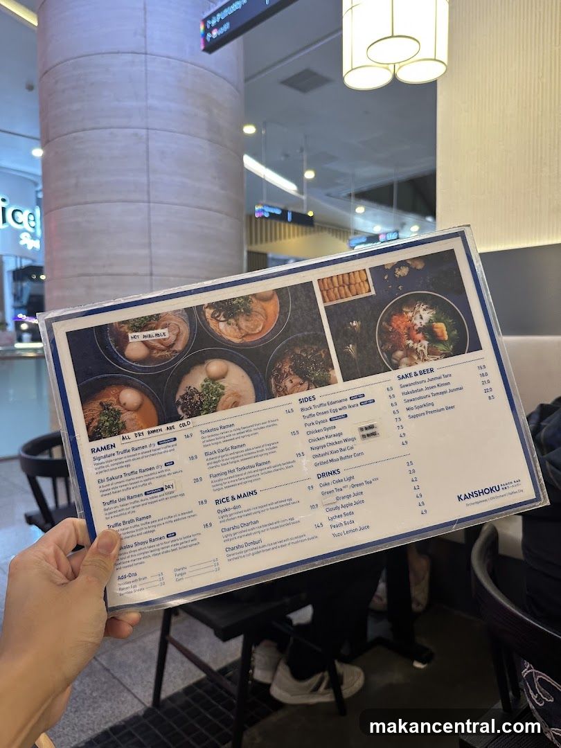 KANSHOKU RAMEN BAR Menu
