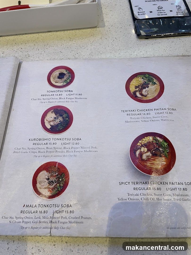Ramen Menu