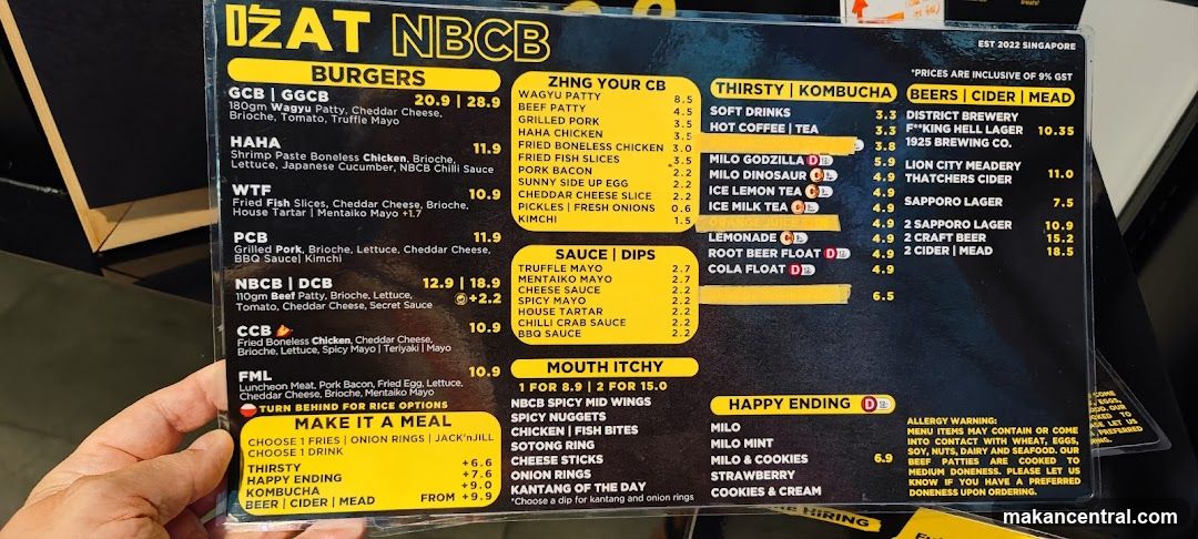 IZAT NBCB Menu