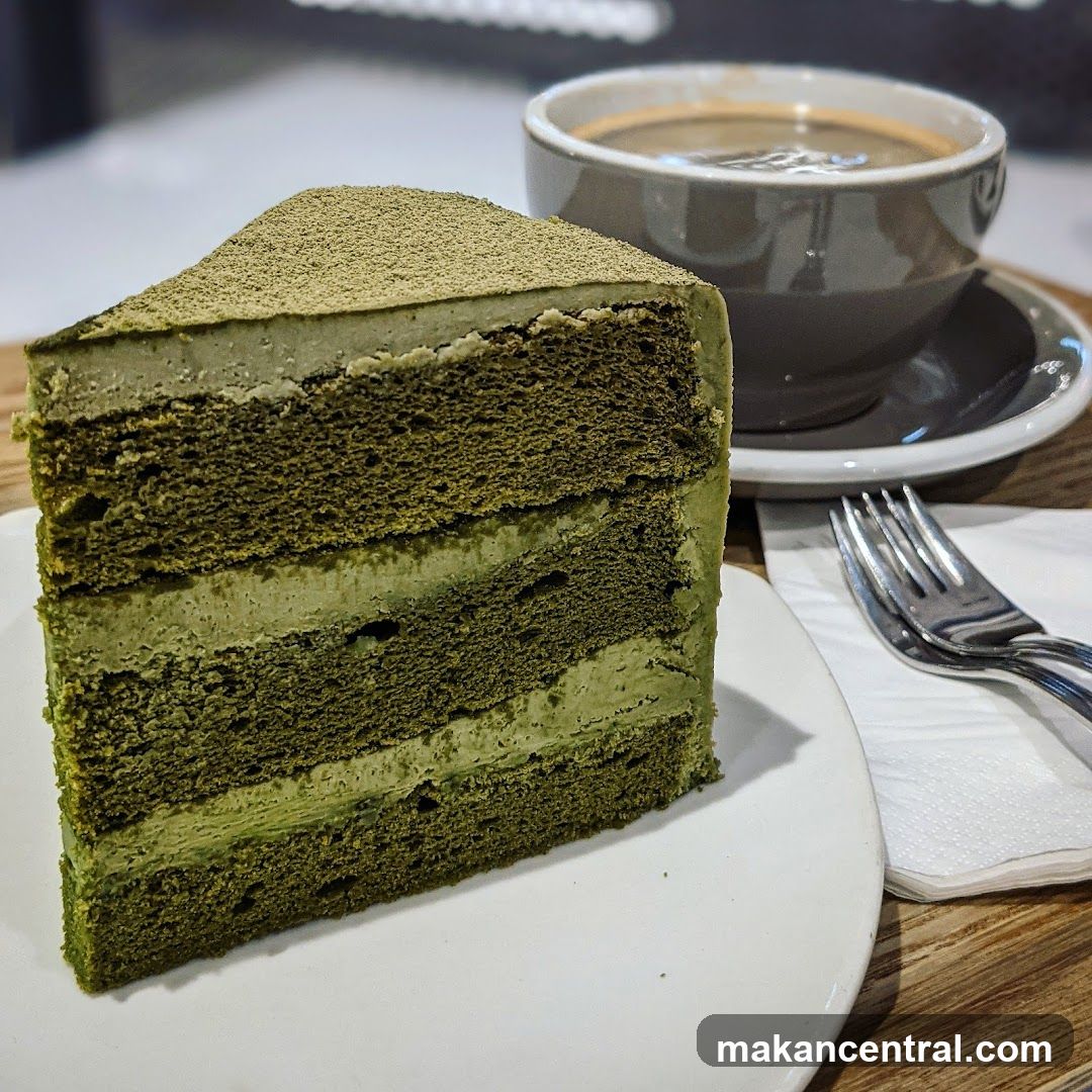 Matcha Cake and Coffee