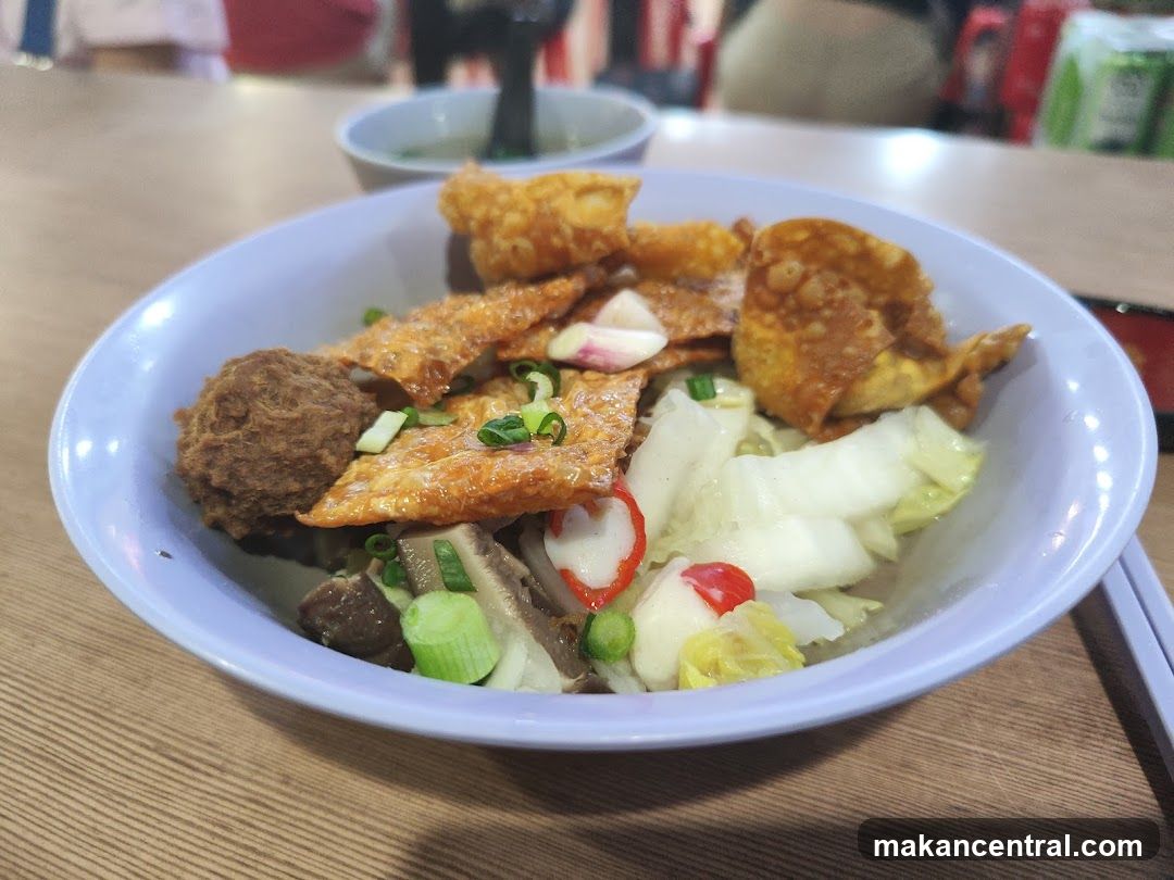 Noodle Dish with Wontons