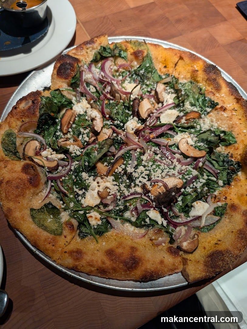 Spinach and Mushroom Pizza