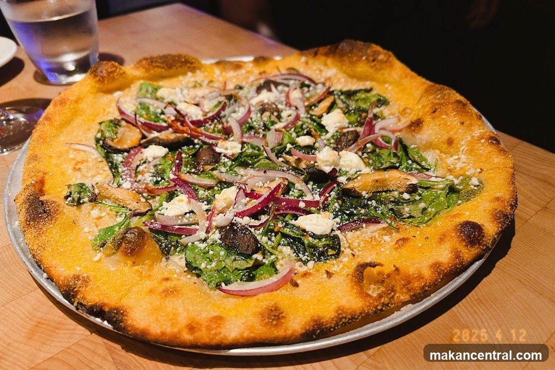 Pizza with Spinach, Mushrooms, and Feta