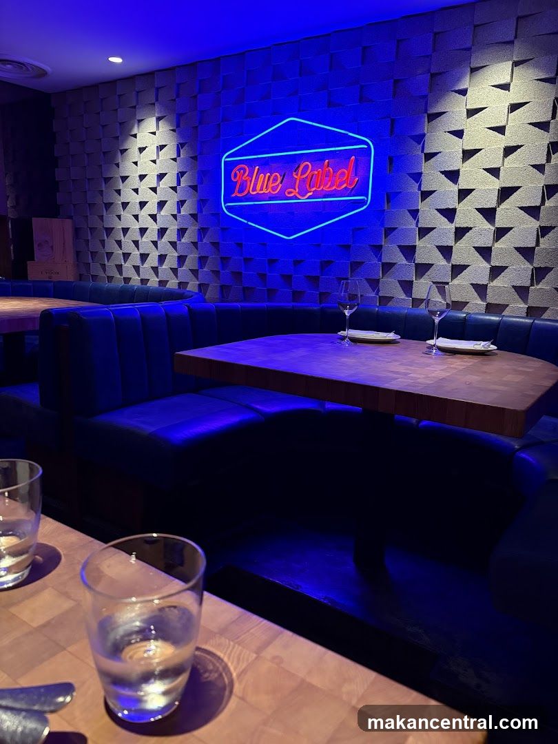 Restaurant Interior with Neon Sign
