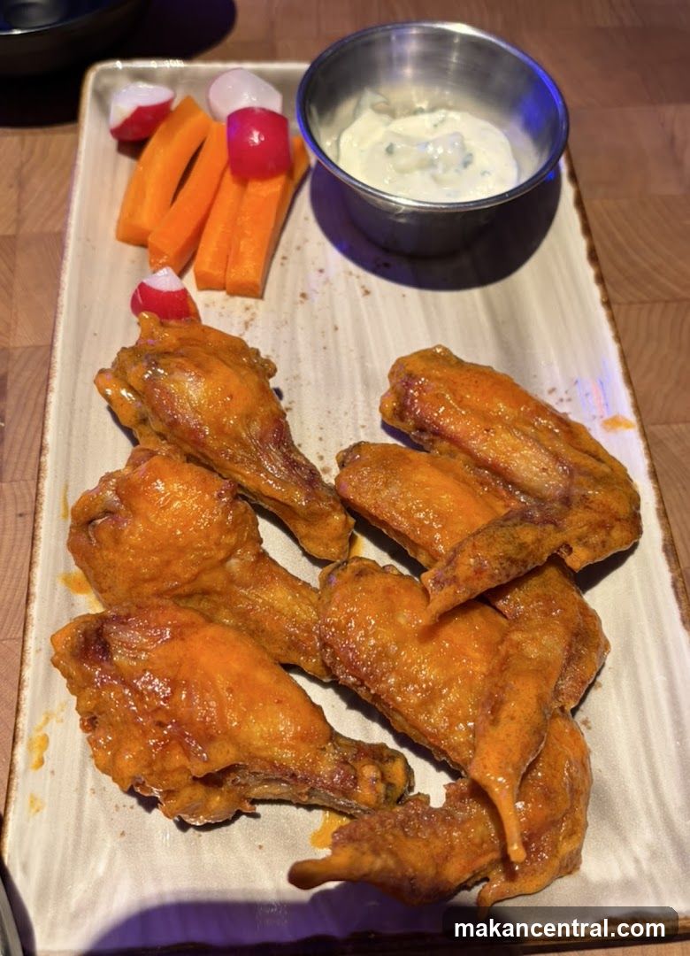 Buffalo Wings with Veggies and Dip