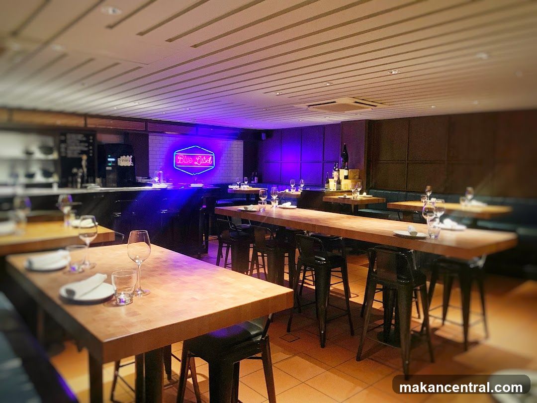 Restaurant Interior with Neon Sign