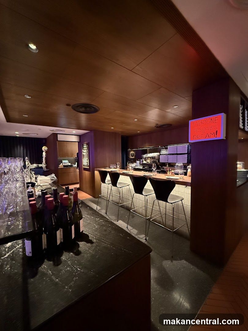 Bar Interior with Neon Sign