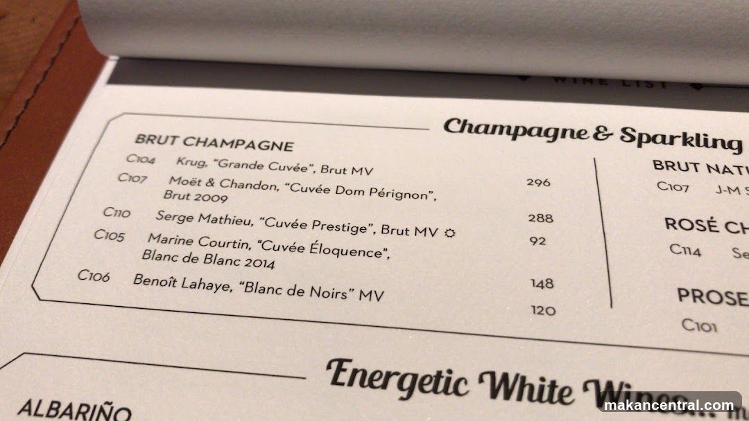 Champagne & Sparkling Wine List