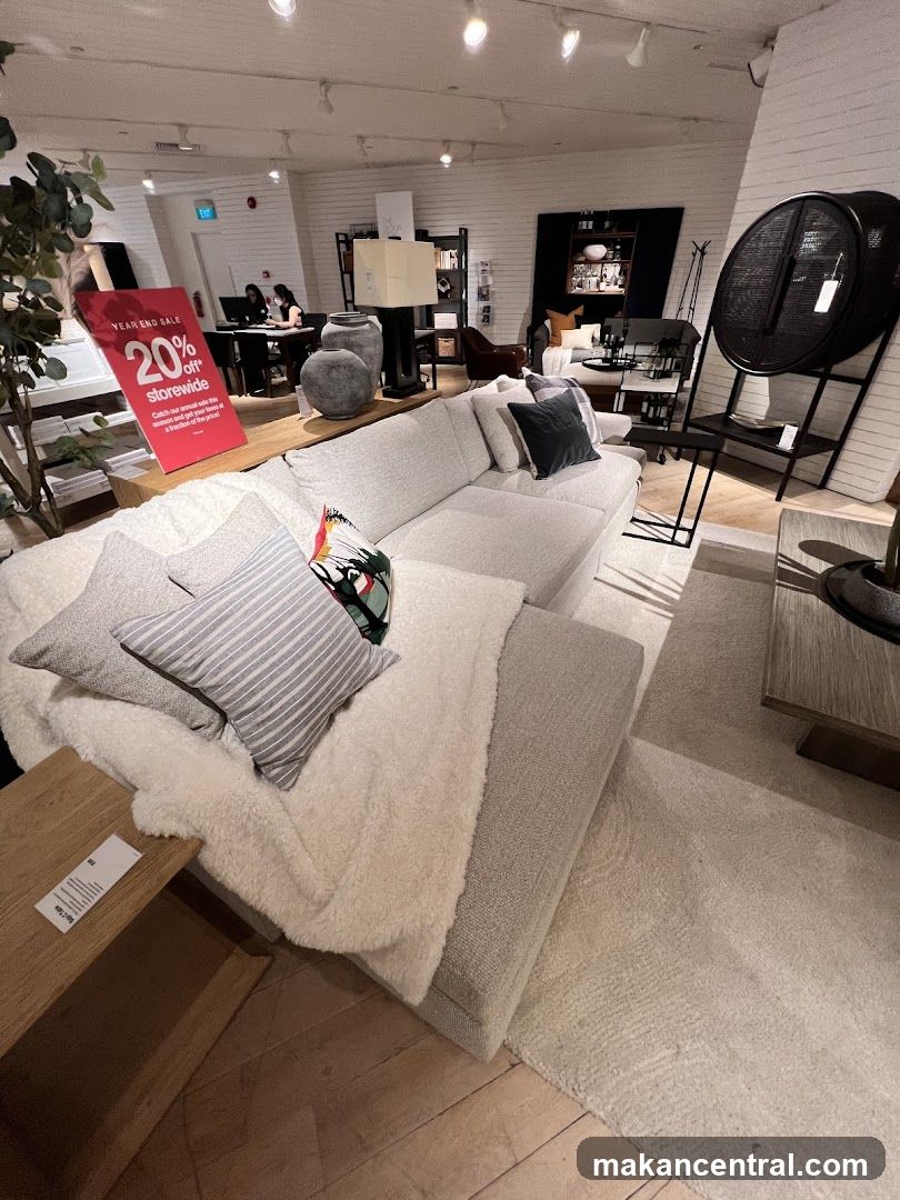 Furniture Store Interior with Sale Sign