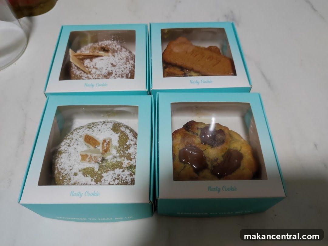 Four Cookies in Boxes