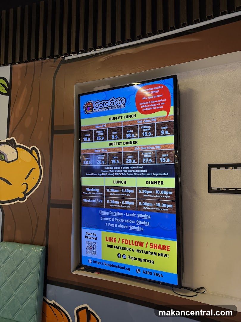 Goro Goro Steam Boat & Korean Buffet Menu