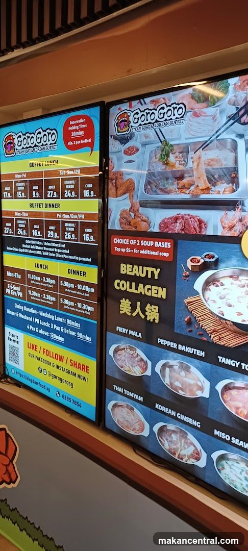 Goro Goro Steam Boat & Korean Buffet Menu