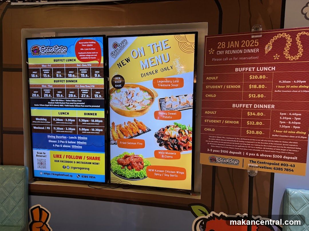 Goro Goro Buffet Menu