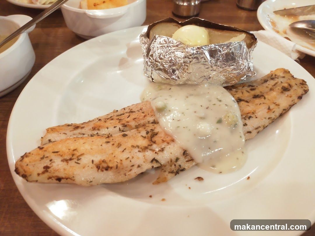 Fish with Sauce and Baked Potato