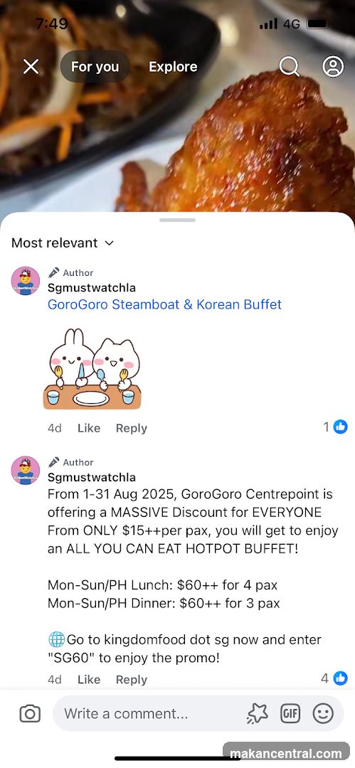 GoroGoro Steamboat & Korean Buffet Promotion