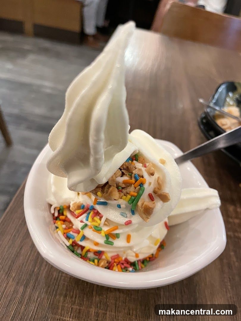 Soft Serve Ice Cream with Sprinkles and Nuts