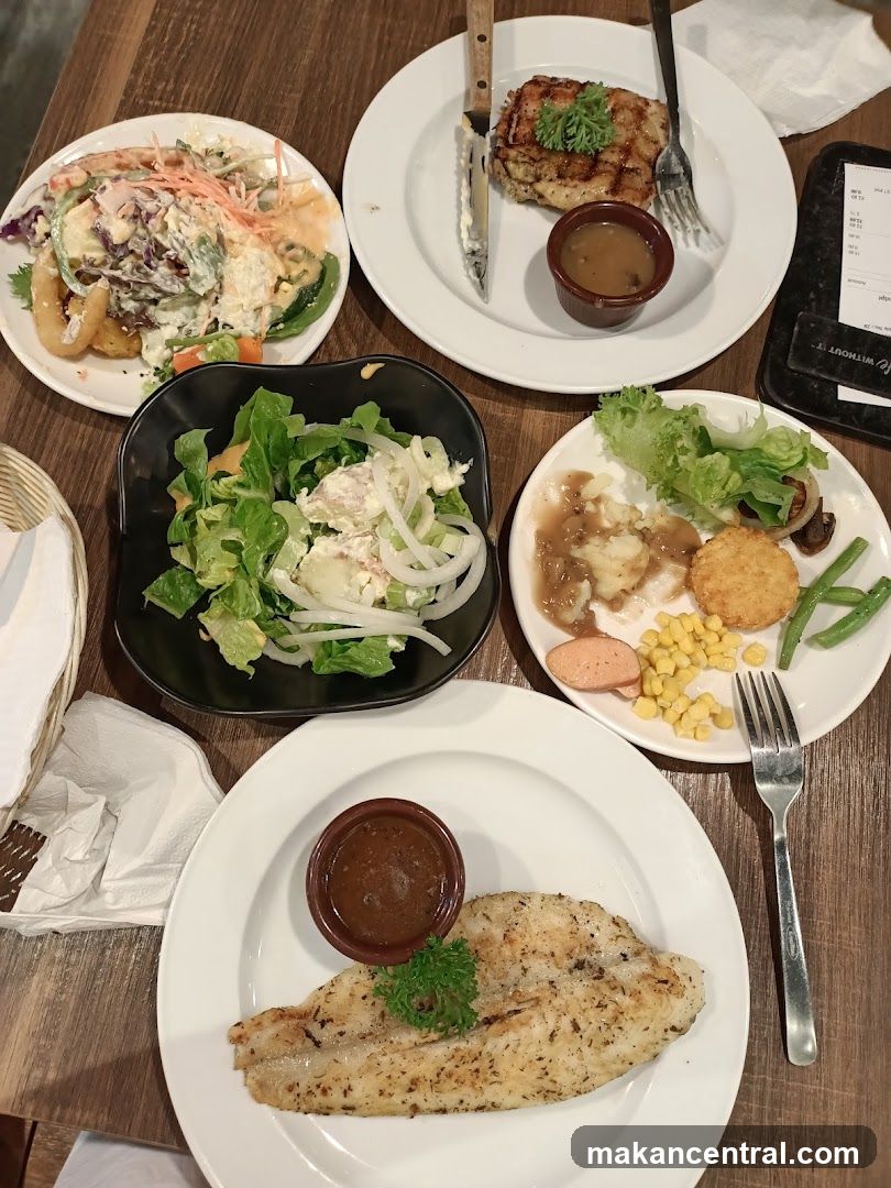 Various Dishes on a Wooden Table