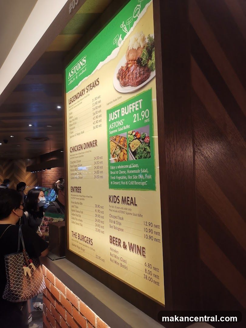 ASTONS Steak & Salad Menu