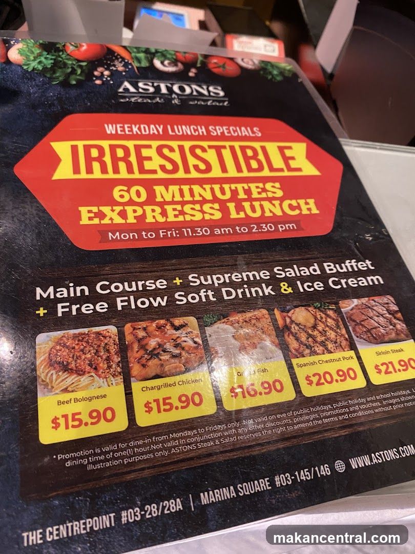 ASTONS Steak & Salad Weekday Lunch Specials