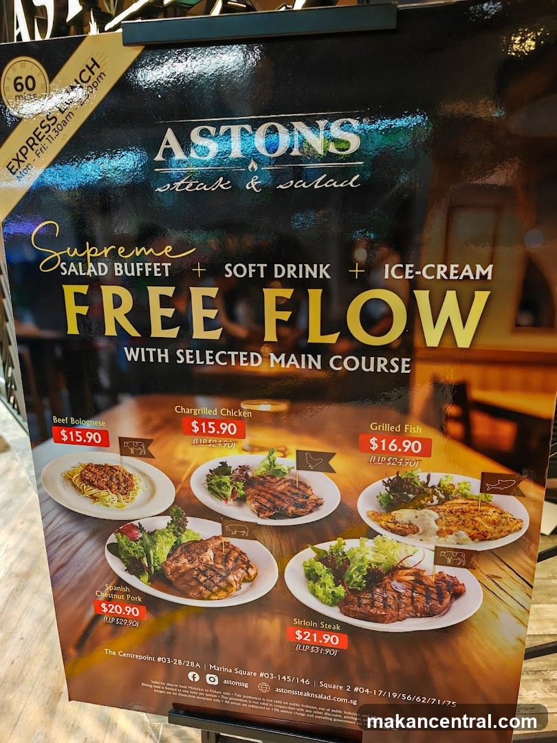 ASTONS Steak & Salad Menu