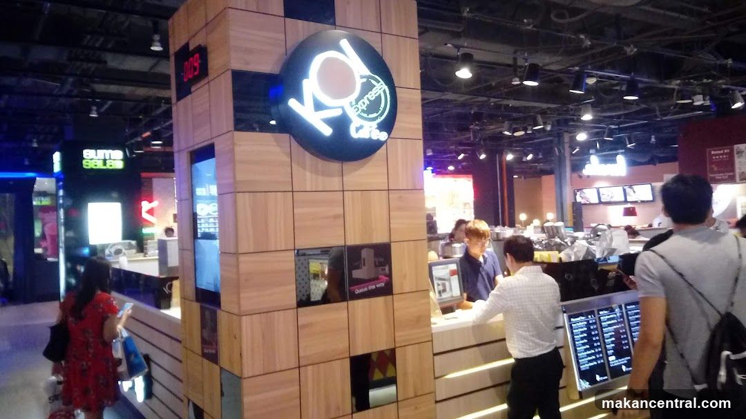 Cafe counter with customers