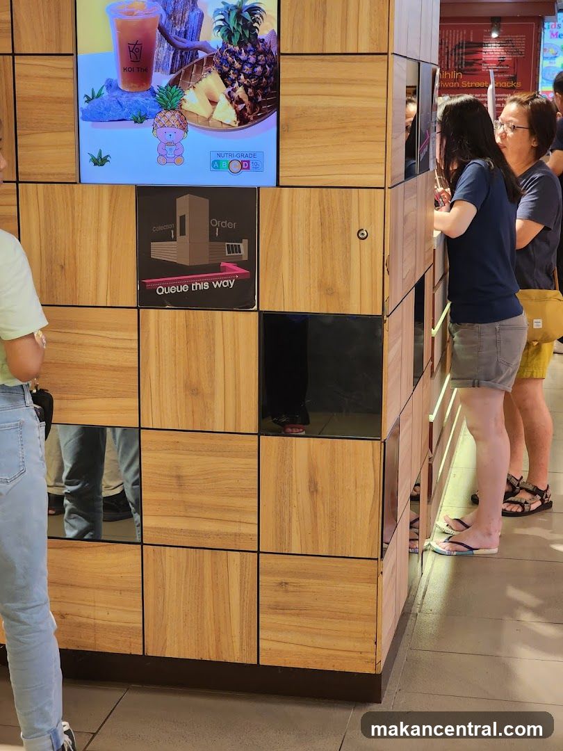 Ordering station with beverage advertisement