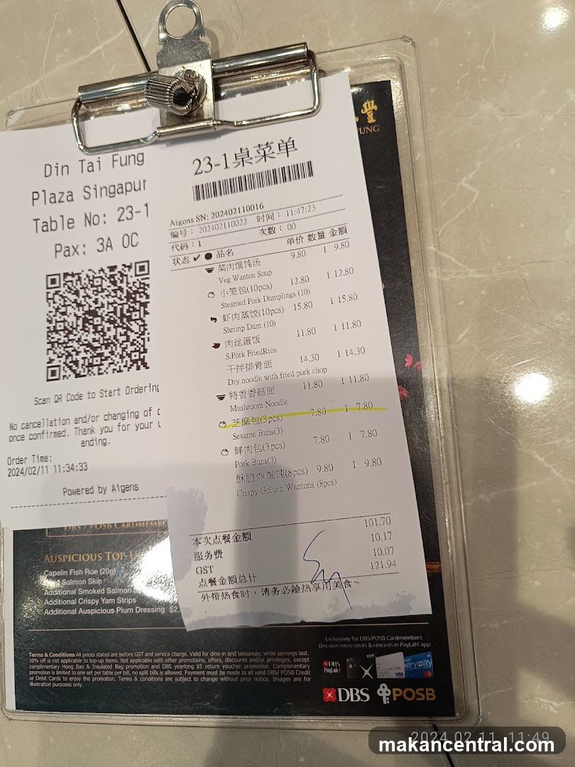 Din Tai Fung Menu