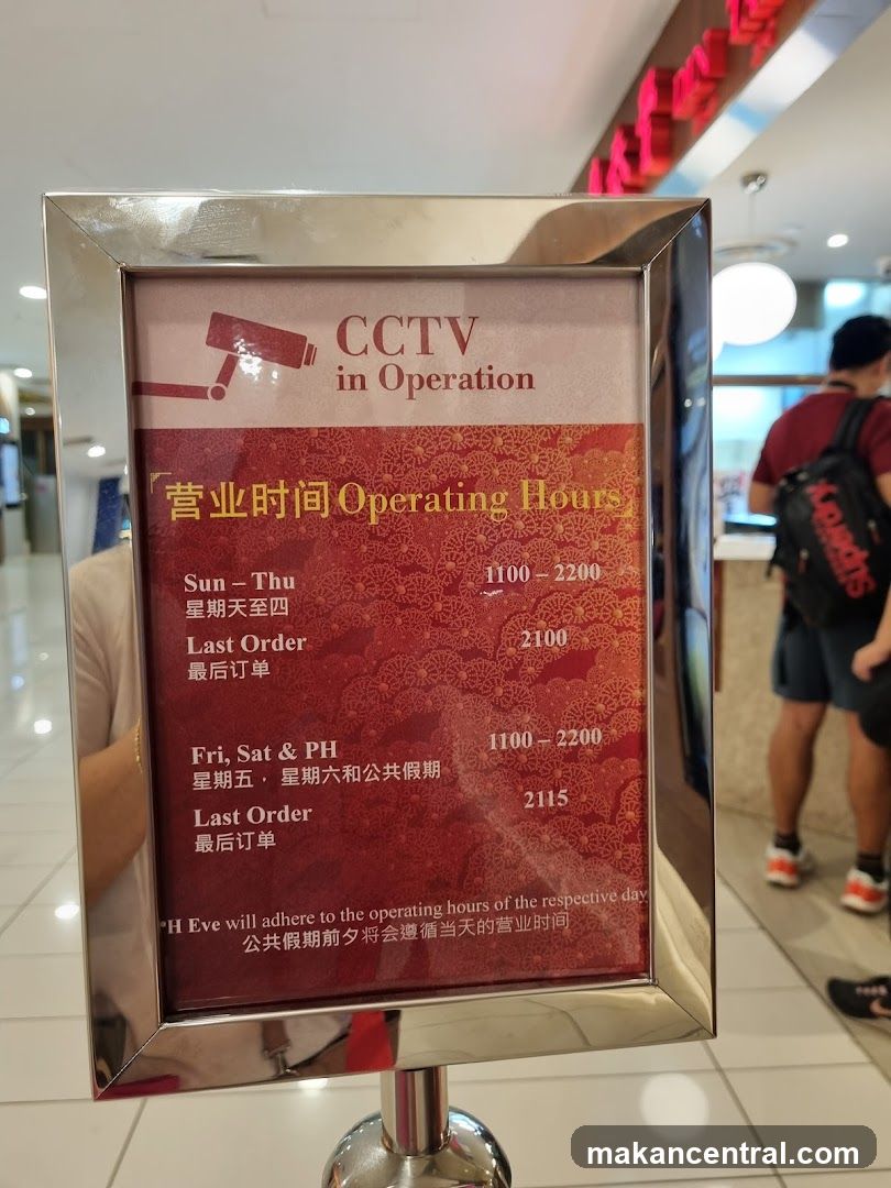 Operating Hours Sign