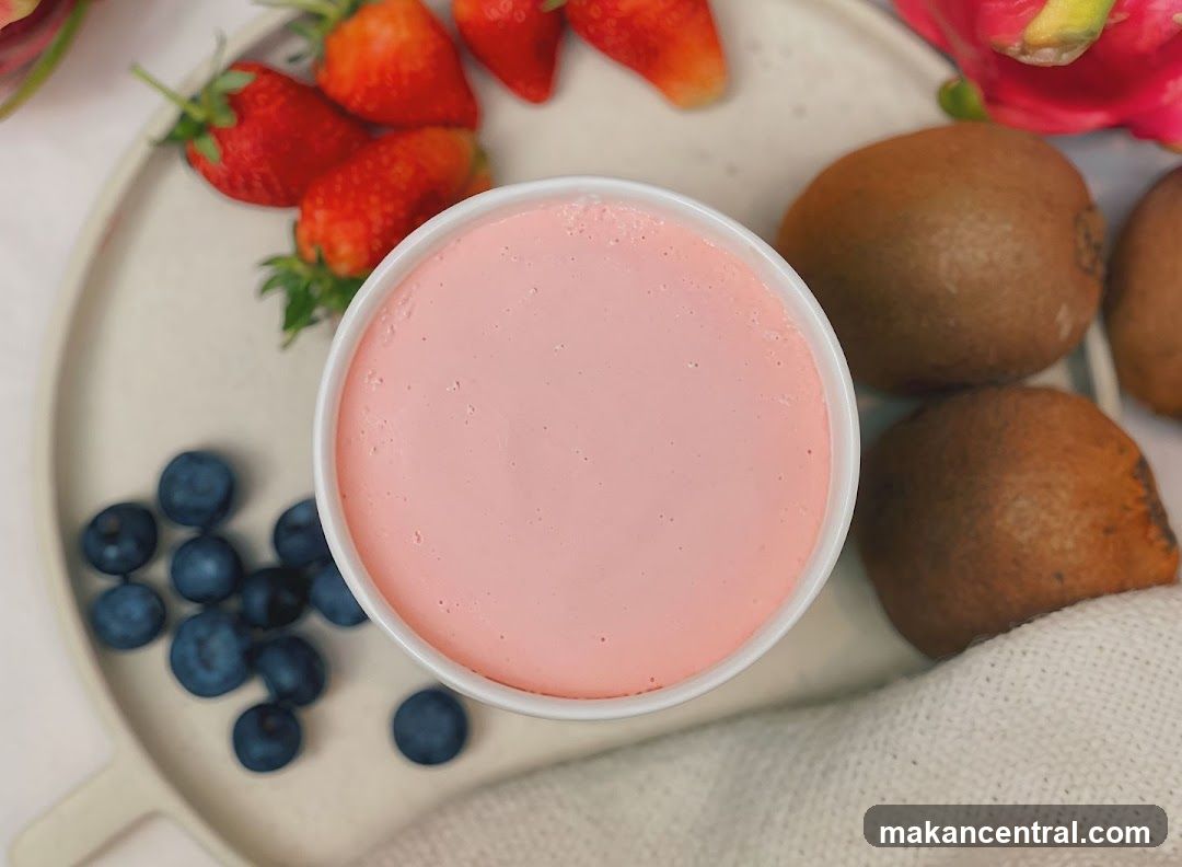 Pink Smoothie with Fruits